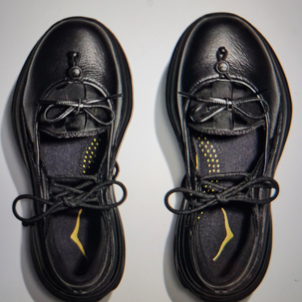 Hoka Black Leather Athletic Shoes